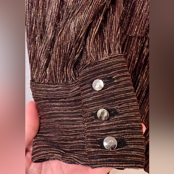 LIKE NEW Sabina Musayev brown metallic tiered dress size small retail $400-$500 - Picture 8 of 13